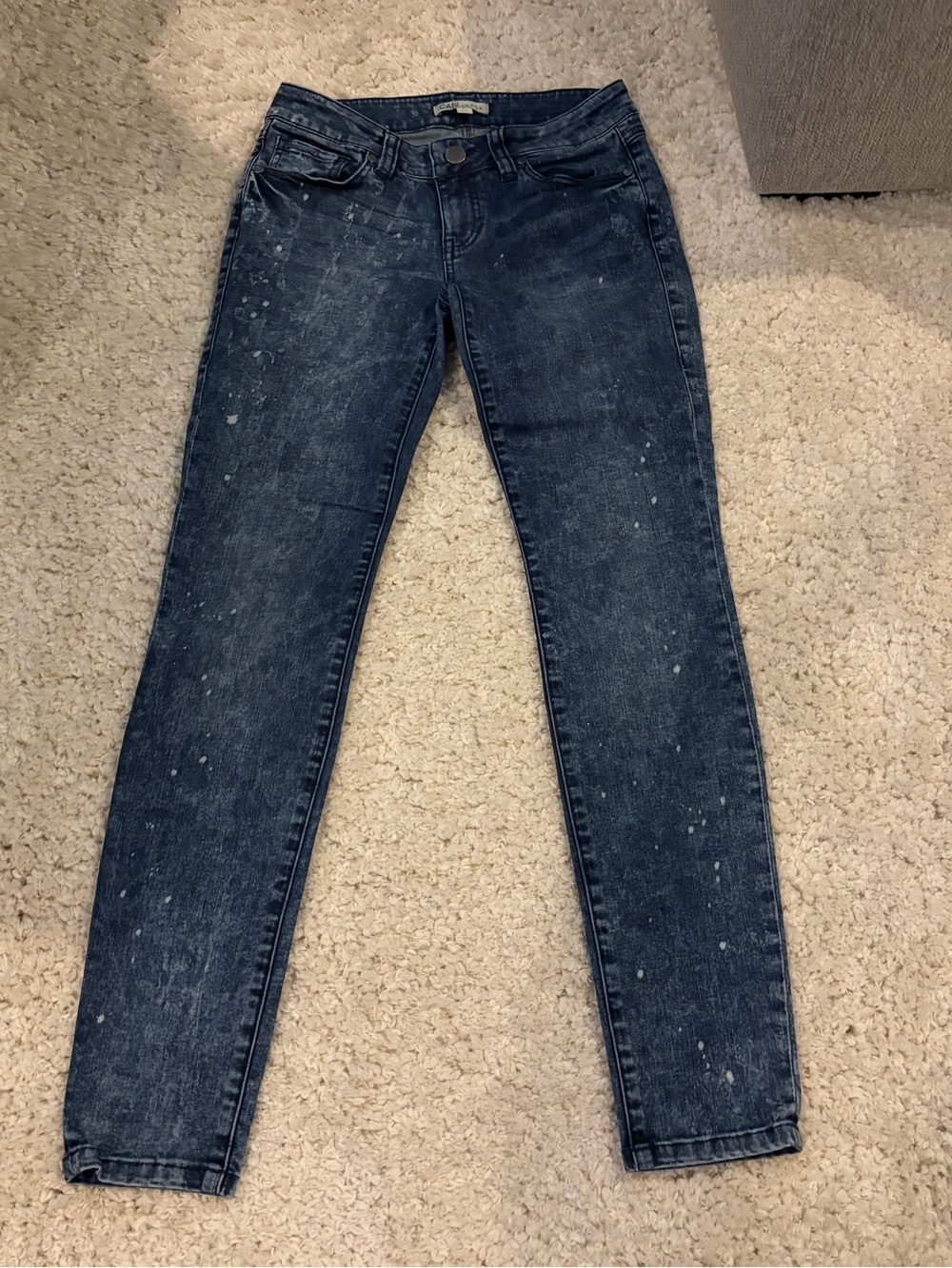CAbi Dark Blue Skinny Jeans with Speckled Detail
